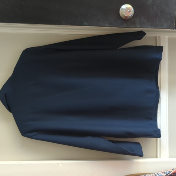 VTG BLAIR Navy Blue Oversized Blazer One Button Blazer Gold Accent 16 - Picture 8 of 8